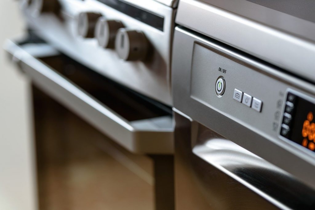 modern kitchen, household appliances, cooker